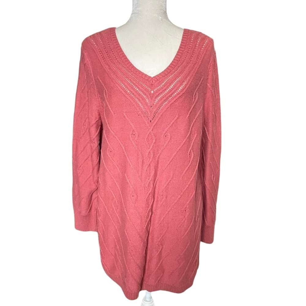 Soft Surroundings Women’s Caprisa Pointelle Wool Blend Tunic Sweater Size PL